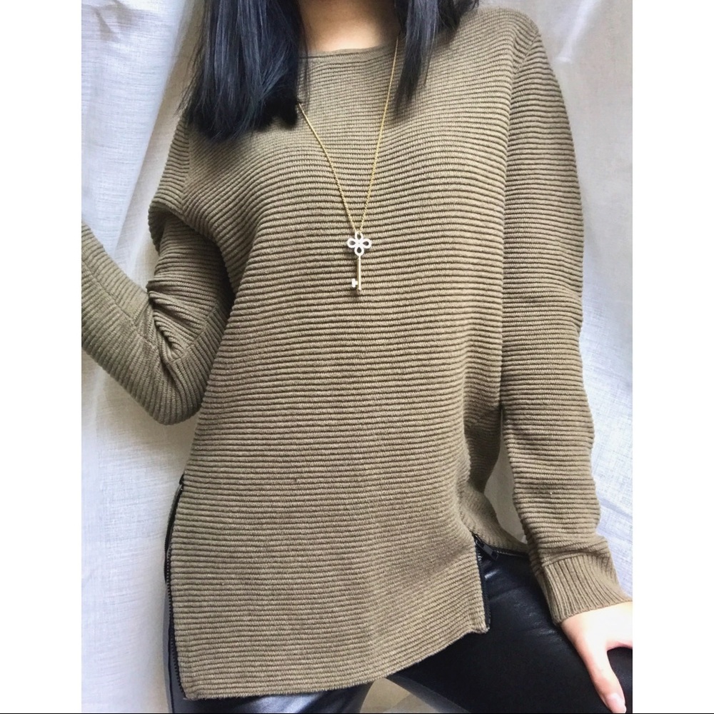 Zara Girls Khaki Knitwear Sweater